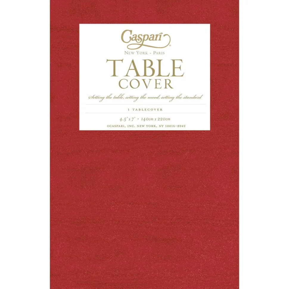 Moiré Red Paper Linen Tablecover 4.5' X 7' - includes 1 Tablecover