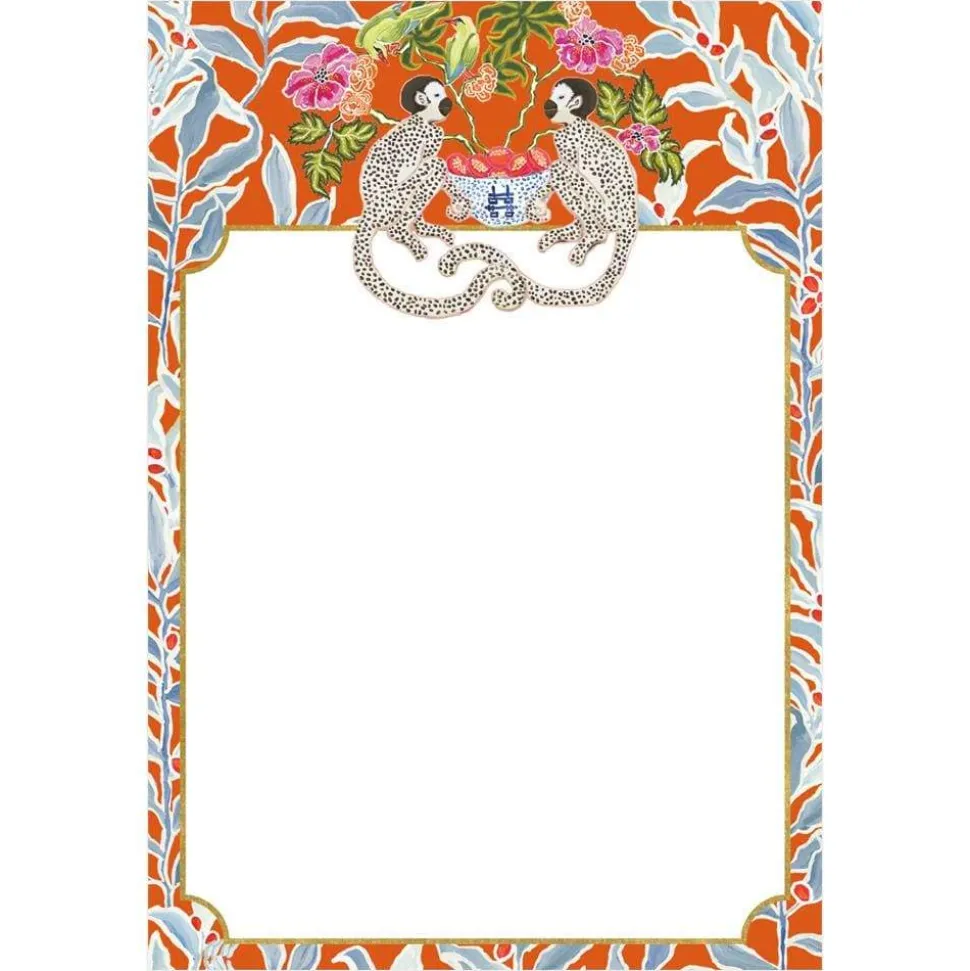 Monkeys Invitations in Foil - 8 Blank Invitations & 8 Envelopes