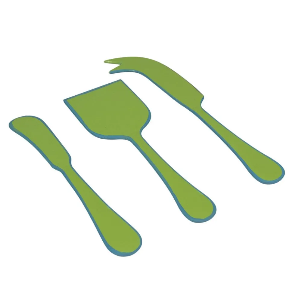 Moss Green & Turquoise Cheese Tool Set