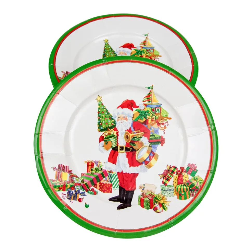 Mr. Claus Paper Salad & Dessert Plates - 8 Per Package