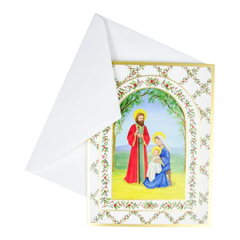 Nativity With Decorated Arch Classic Boxed Christmas Cards - includes 15 cards & envelopes