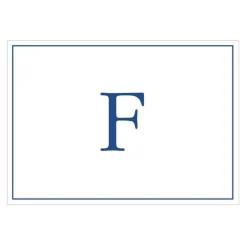 Navy Embossed Single Initial Boxed Note Cards - 8 Note Cards & 8 Envelopes