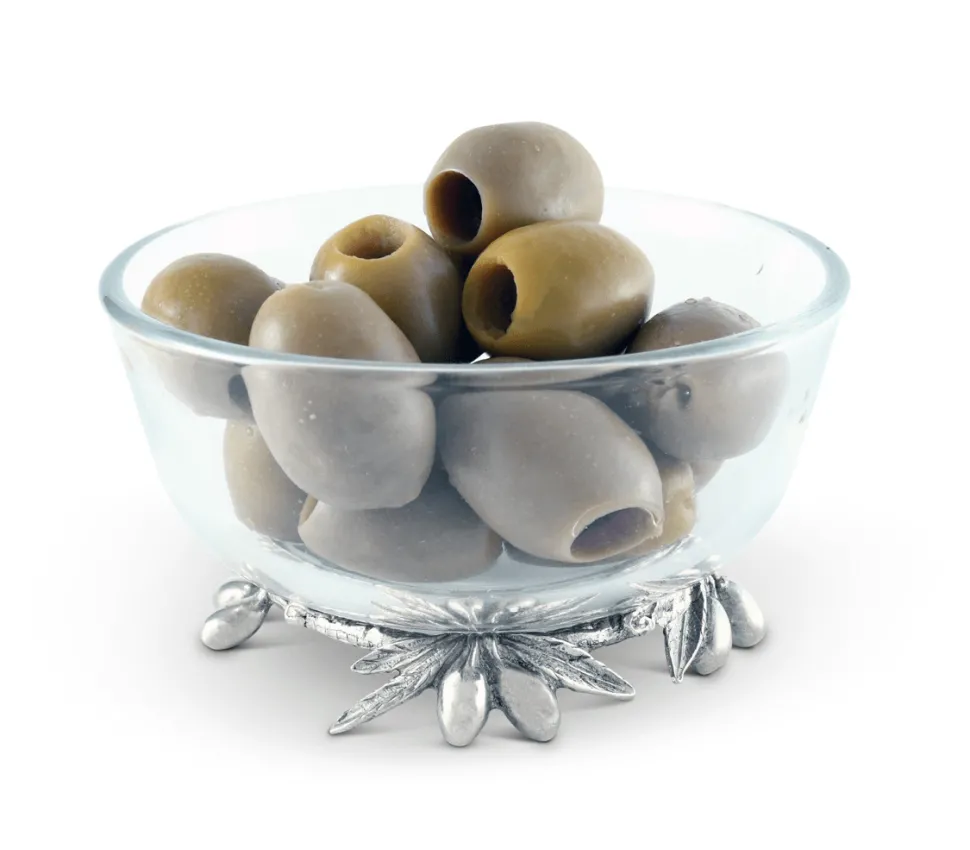 Olive Grove Glass & Pewter Bowl