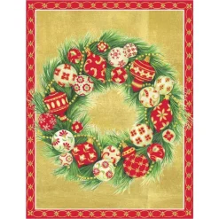 Ornament Wreath Classic Boxed Christmas Cards - includes 15 cards & envelopes