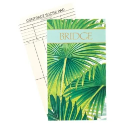 Palm Fronds Bridge Gift Set - 2 Playing Card Decks & 2 Score Pads
