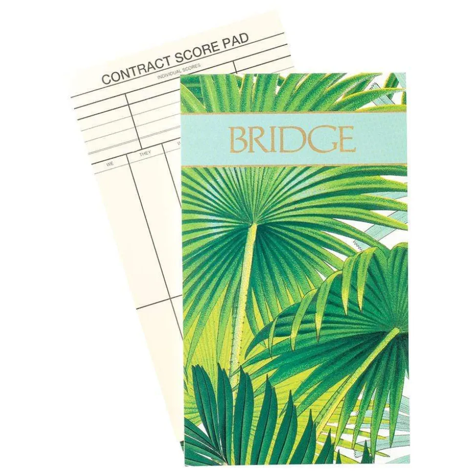 Palm Fronds Bridge Gift Set - 2 Playing Card Decks & 2 Score Pads