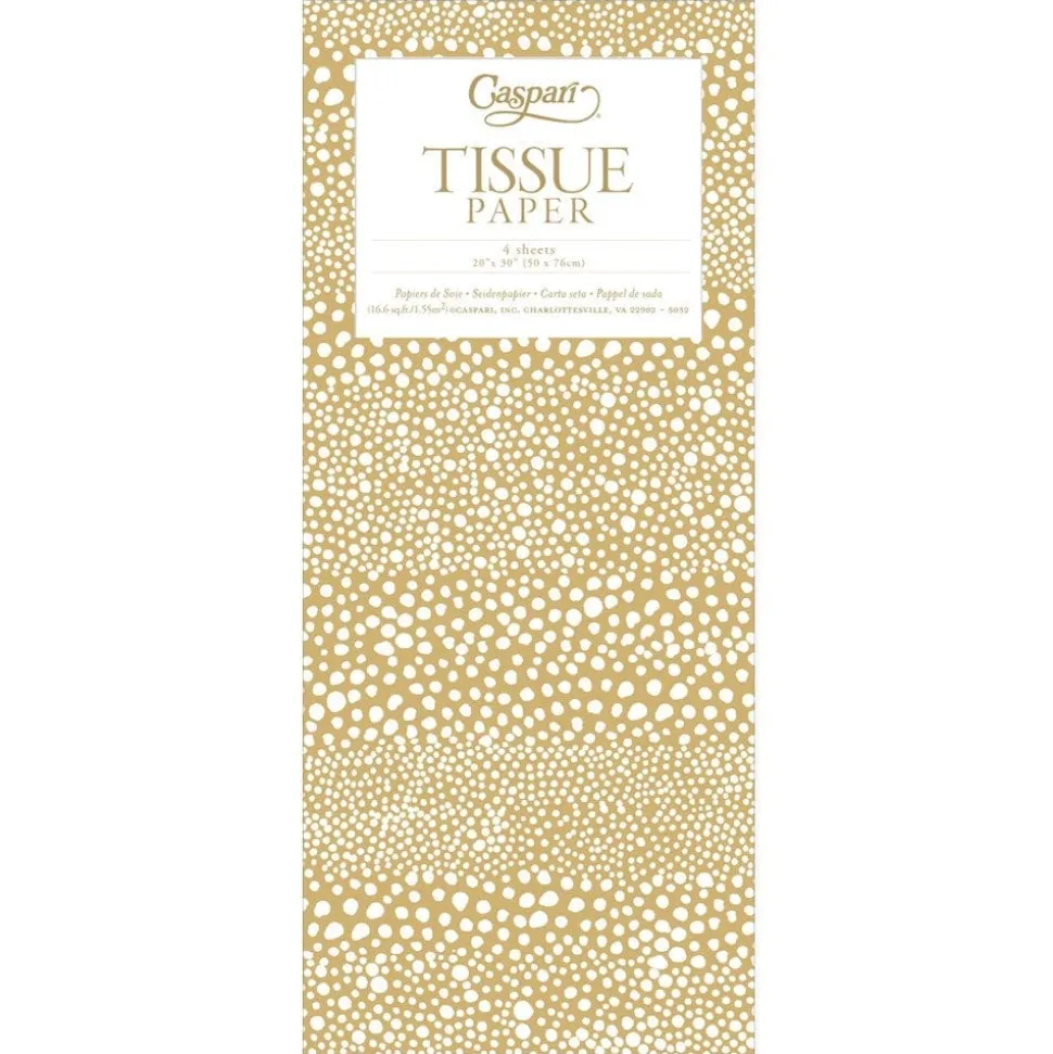 Pebble Tissue Paper in Gold - 4 Sheets Included
