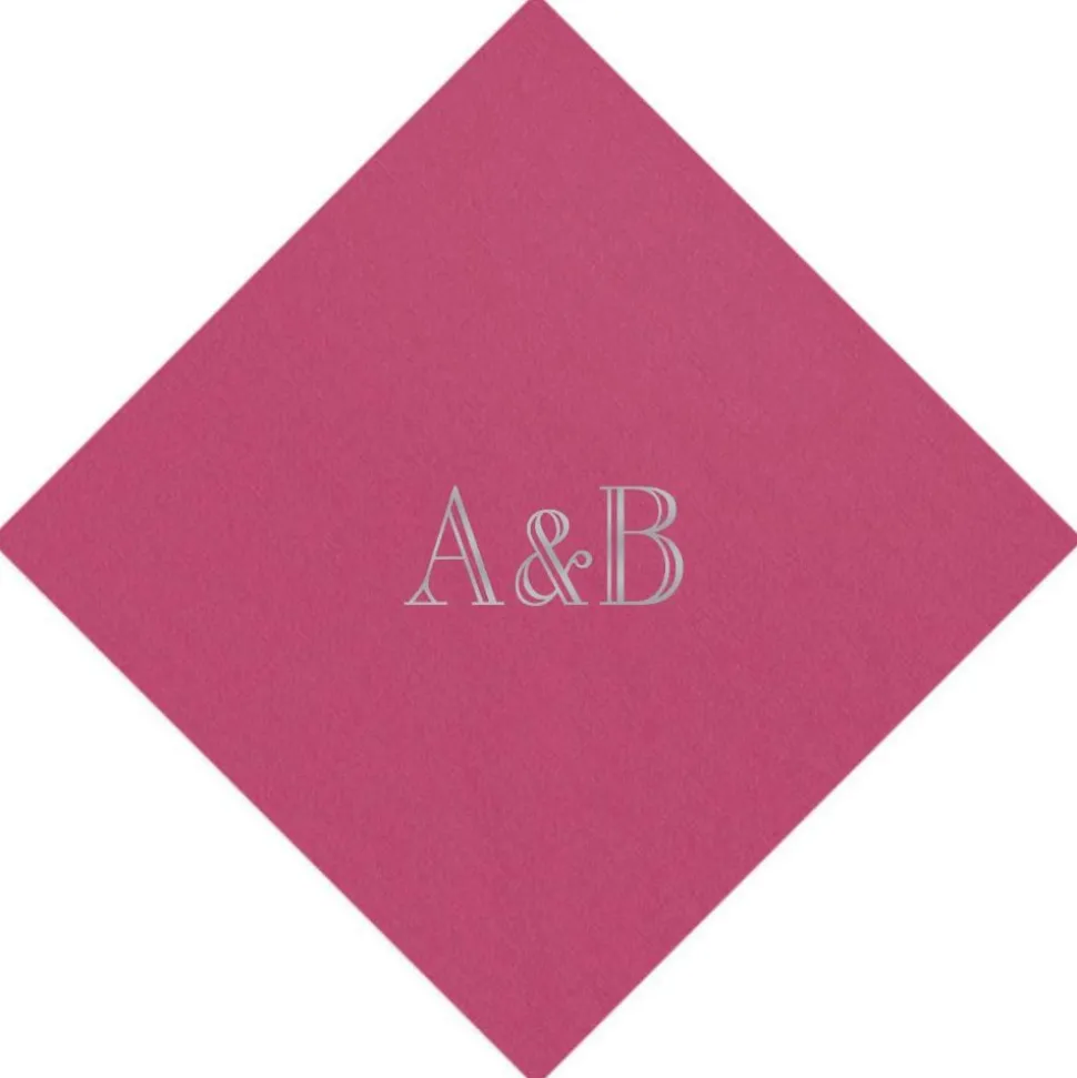 Personalized Double Initial Paper Linen Cocktail Napkins