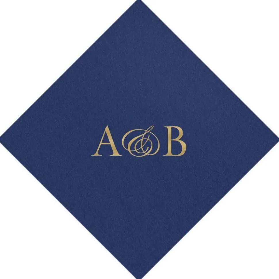 Personalized Double Initial Paper Linen Cocktail Napkins