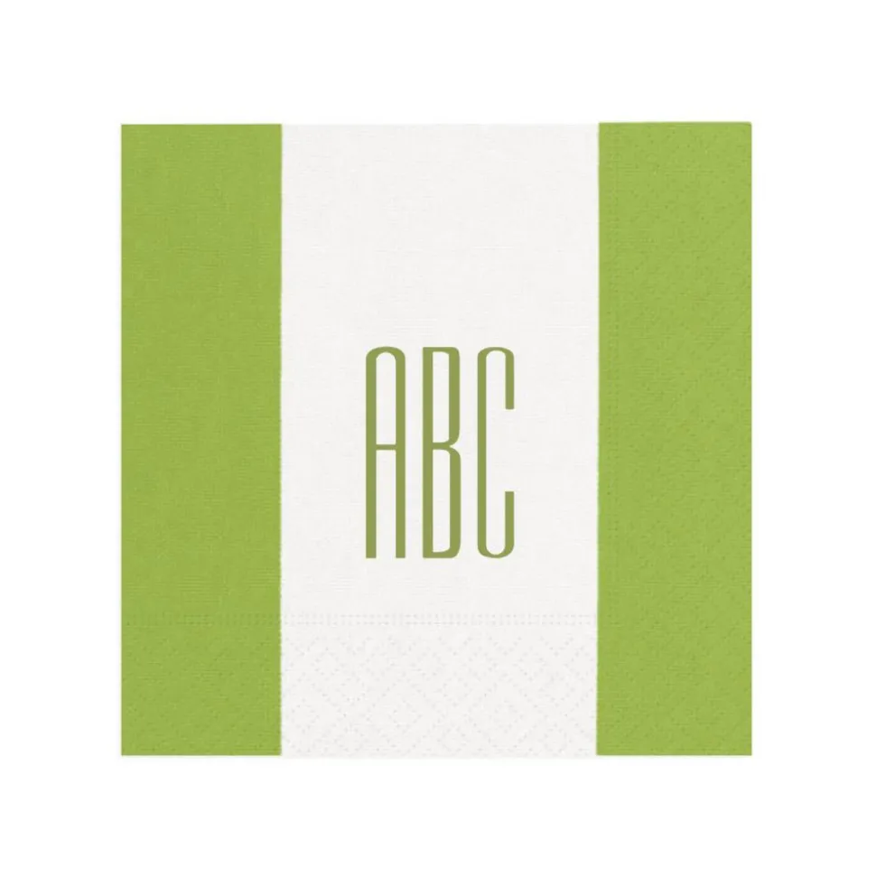 Personalized Monogram Bandol Stripe Cocktail Napkins