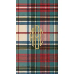 Personalized Monogram Dress Stewart Tartan Guest Towel Napkins
