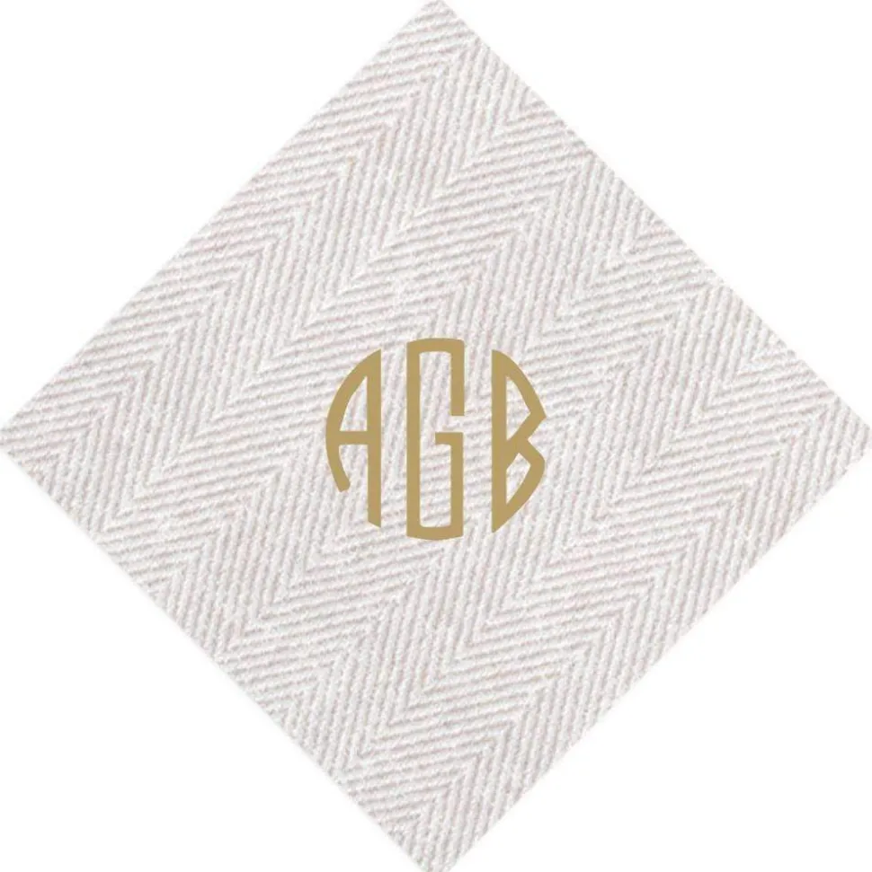 Personalized Monogram Jute Cocktail Napkins