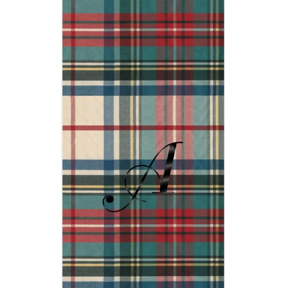 Personalized Single Initial Dress Stewart Tartan Guest Towel Napkins