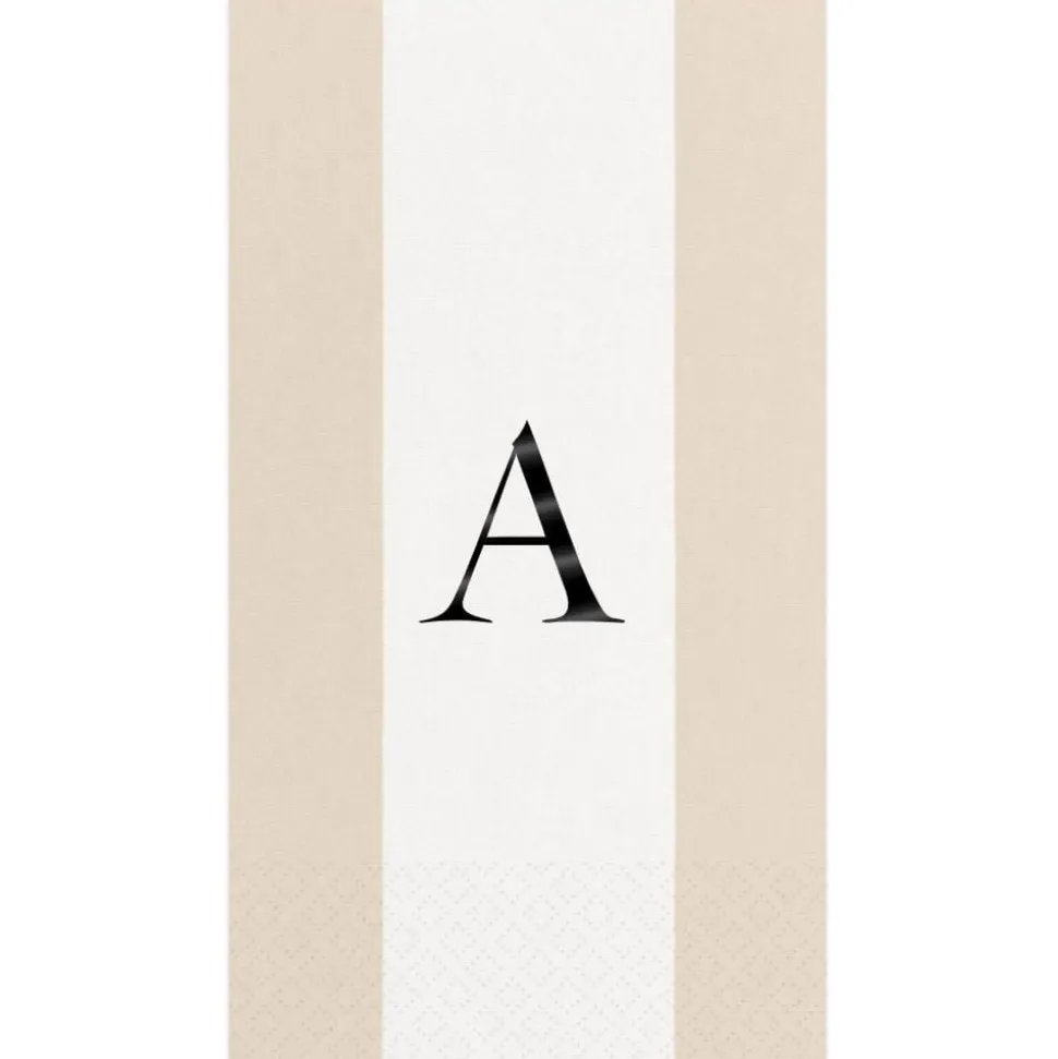 Personalized Single Initial Bandol Stripe Guest Towel Napkins