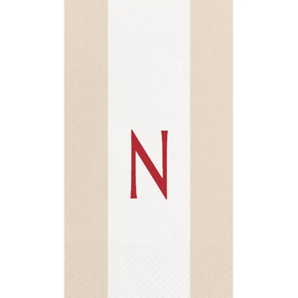 Personalized Single Initial Bandol Stripe Guest Towel Napkins