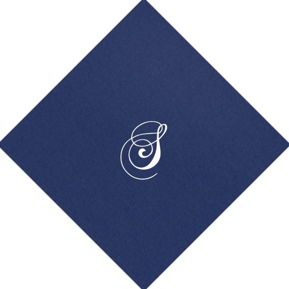 Personalized Single initial Paper Linen Cocktail Napkins