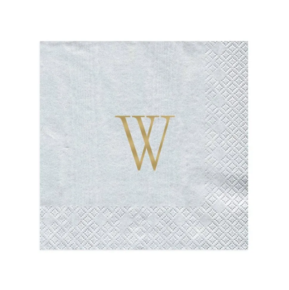 Personalized Single Initial Moiré Cocktail Napkins