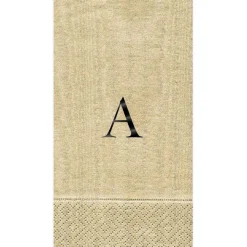 Personalized Single Initial Moiré Guest Towel Napkins