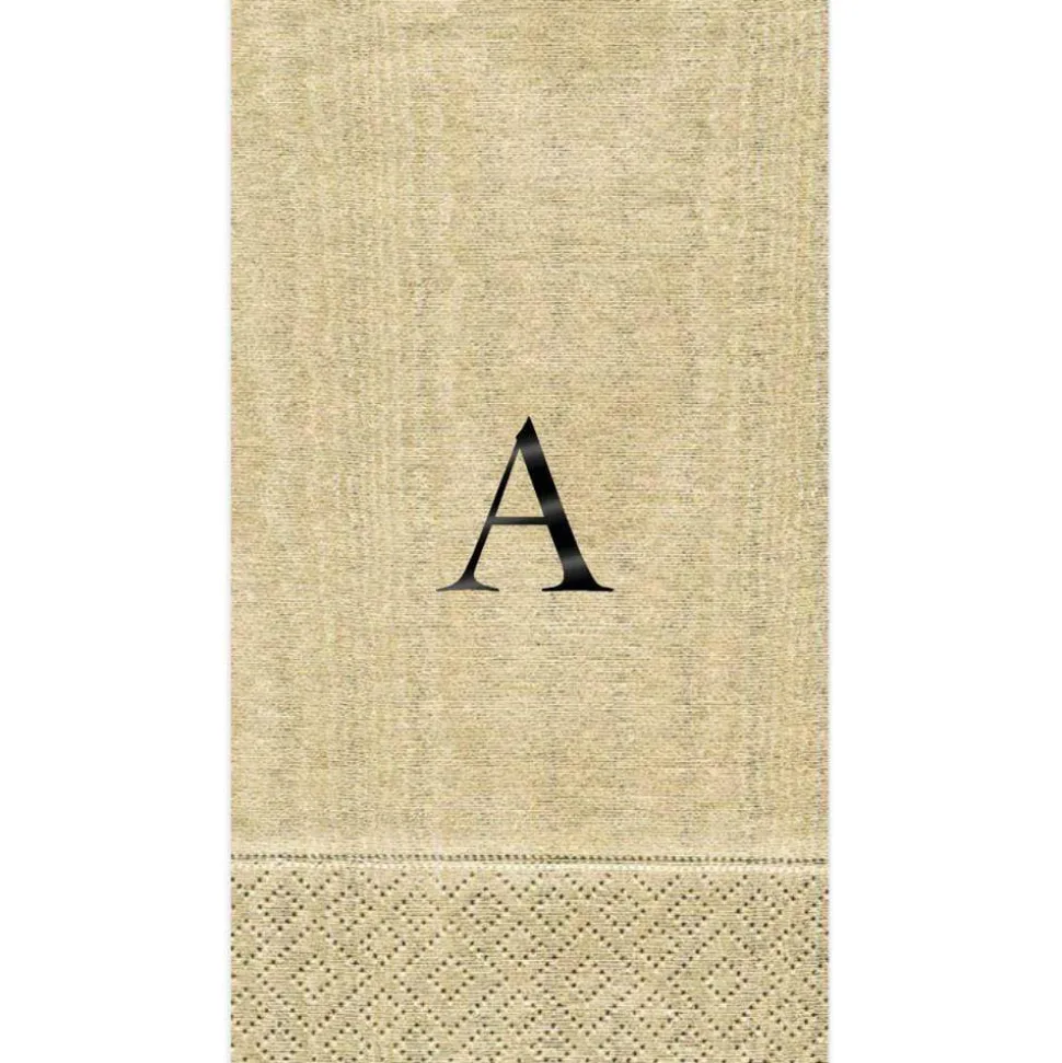 Personalized Single Initial Moiré Guest Towel Napkins