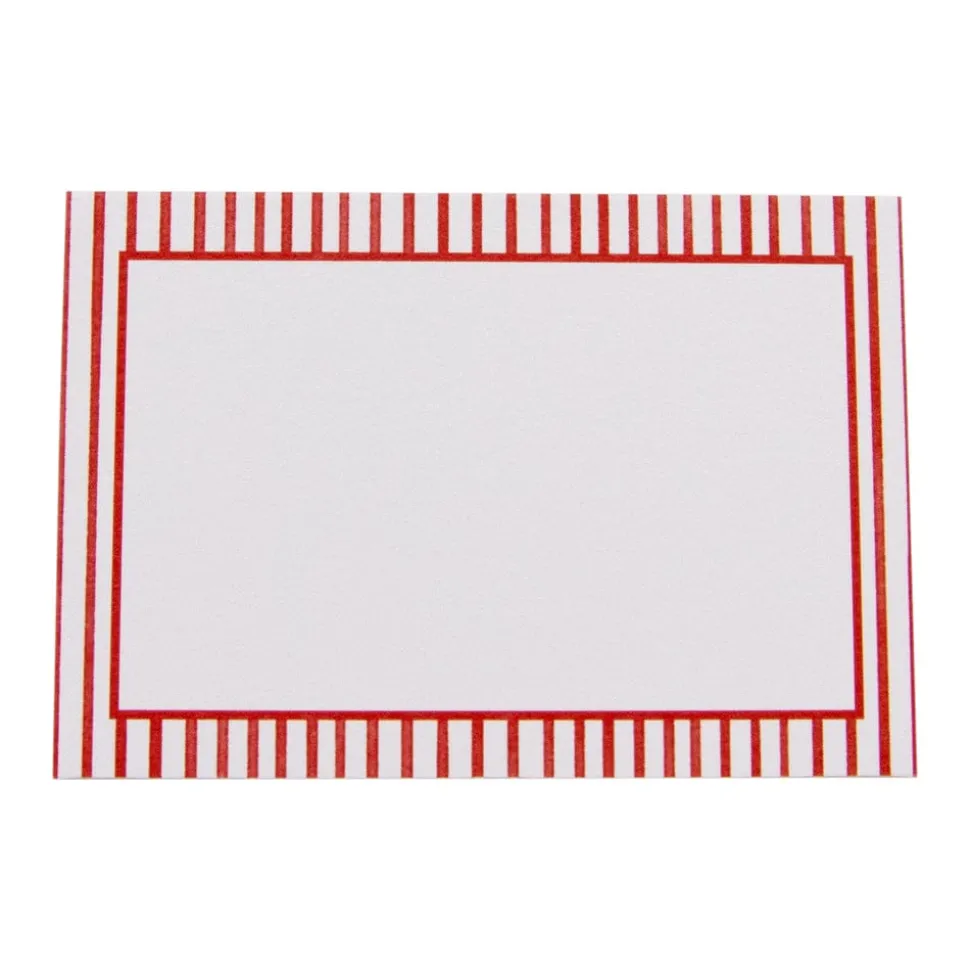 Pinstripe Red Place Cards Package 10 In