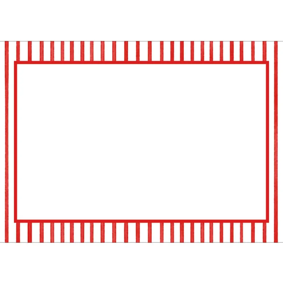 Pinstripe Red Place Cards Package 10 In