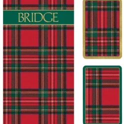 Plaid Bridge Gift Set - 2 Playing Card Decks & 2 Score Pads