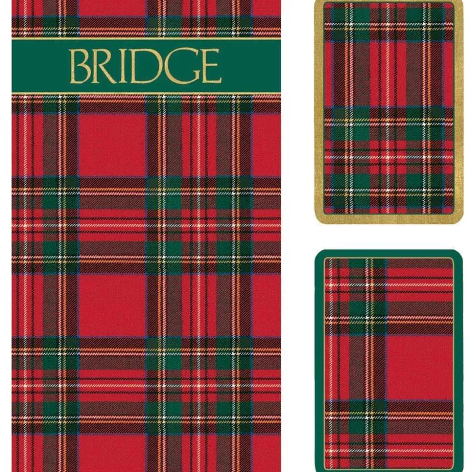 Plaid Bridge Gift Set - 2 Playing Card Decks & 2 Score Pads