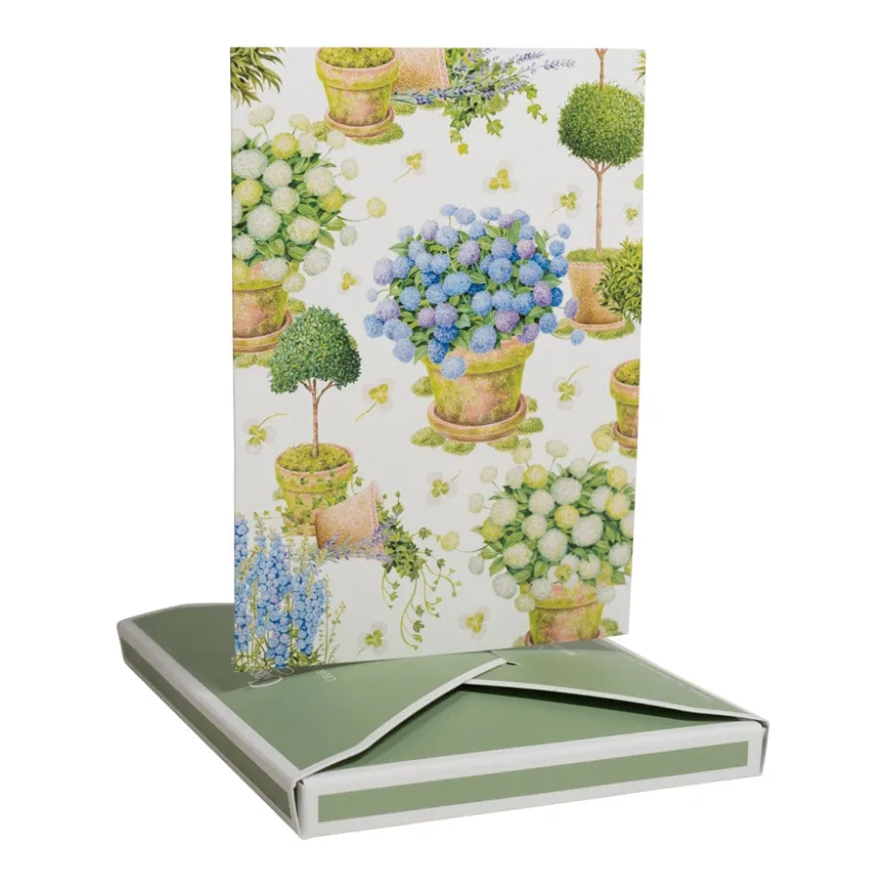 Potted Hydrangeas Boxed Note Cards - 8 Note Cards & 8 Envelopes