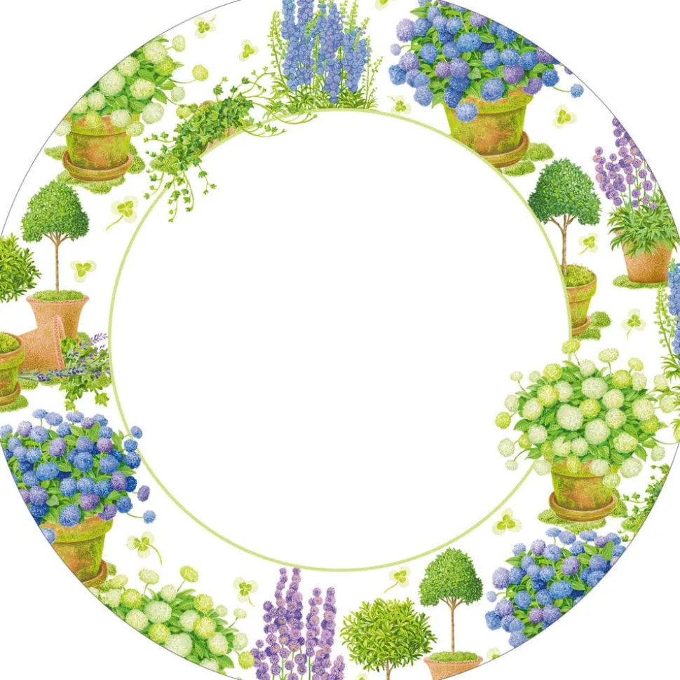 Potted Hydrangeas Paper Dinner Plates - 8 Per Package