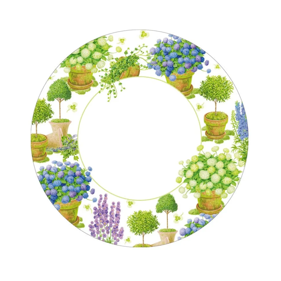 Potted Hydrangeas Paper Salad & Dessert Plates - 8 Per Package
