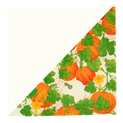 Pumpkin Chintz White Cocktail Napkins - 20 Per Package