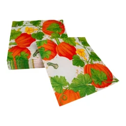 Pumpkin Chintz White Luncheon Napkins - 20 Per Package