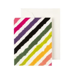 Rainbow Stripe Gift Enclosure Cards in Ivory - 4 Mini Cards & 4 Envelopes