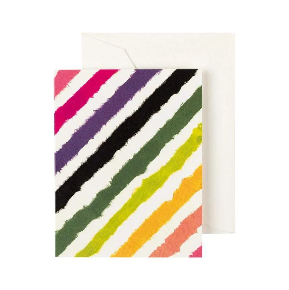 Rainbow Stripe Gift Enclosure Cards in Ivory - 4 Mini Cards & 4 Envelopes