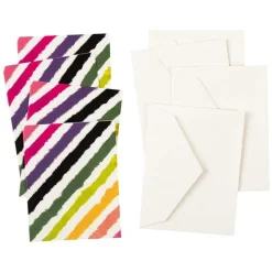 Rainbow Stripe Gift Enclosure Cards in Ivory - 4 Mini Cards & 4 Envelopes