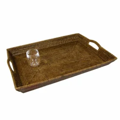 Rattan Extra Large Rectangle Tray in Natural-25.5