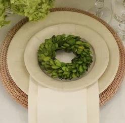 Rattan Round Plate Charger in White Natural - 1 Each