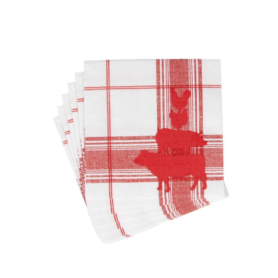 Red Barn Luncheon Napkins - 20 Per Package