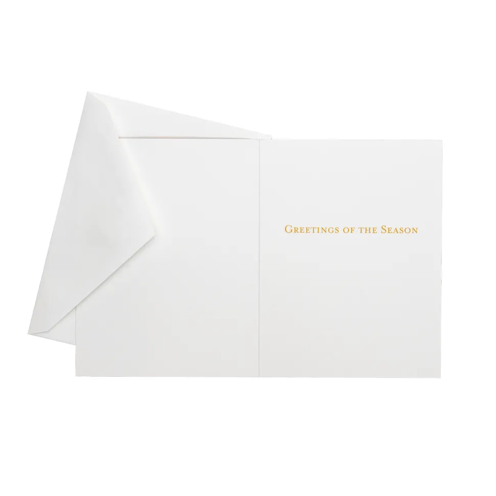 Reindeer Tartan Foil Classic Boxed Christmas Cards - includes 10 cards & envelopes