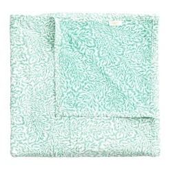 Reversible Kantha Table Cover in Green Block Print Leaves - 1 Each