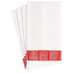 Ribbon Border Paper Guest Towel Napkins in Red - 15 Per Package