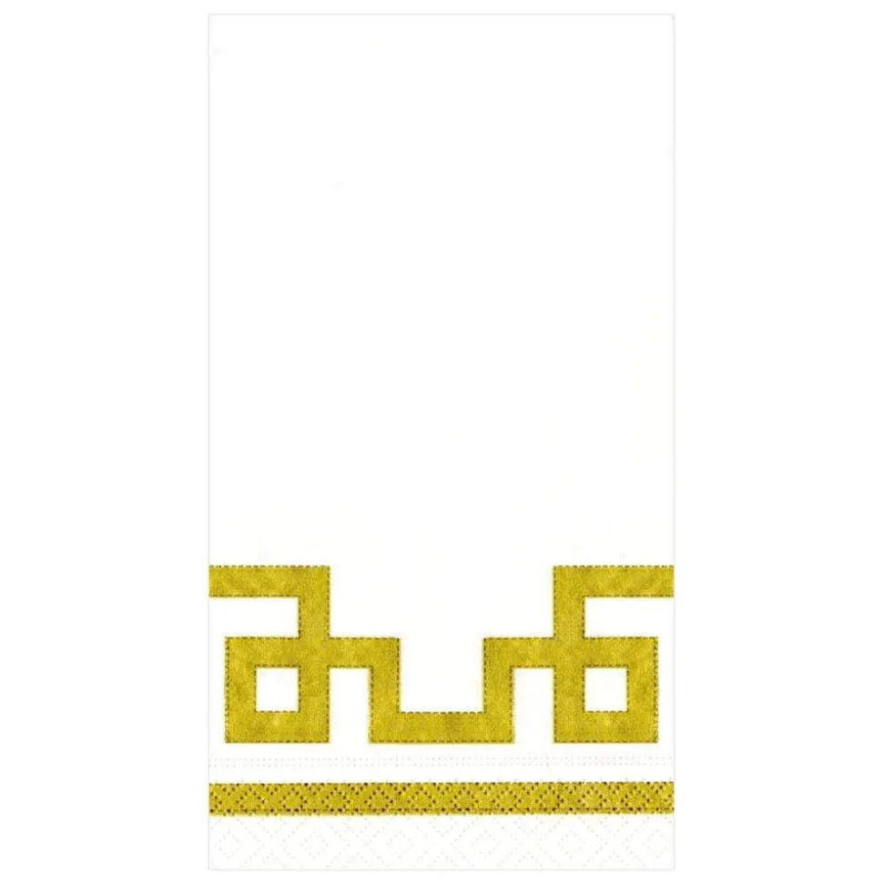 Rive Gauche Paper Guest Towel Napkins in Gold & White - 15 Per Package