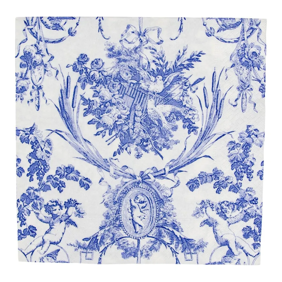 Romantic Toile Blue Dinner Napkins - 20 Per Package