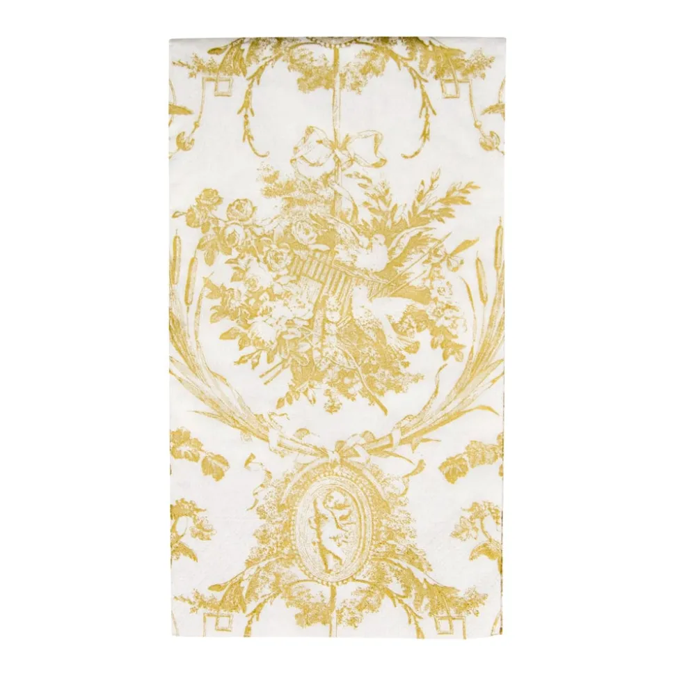 Romantic Toile Gold Guest Towel Napkins - 15 Per Package