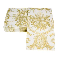 Romantic Toile Gold Guest Towel Napkins - 15 Per Package