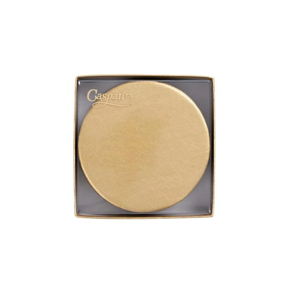 Round Luster Felt-Backed Coasters in Gold - 8 Per Box