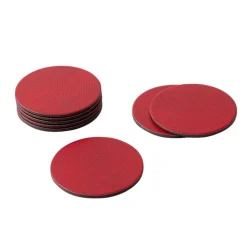 Round Snakeskin Felt-Backed Coasters in Crimson - 8 Per Box