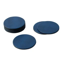 Round Snakeskin Felt-Backed Coasters & Holder Gift Set in Navy Blue