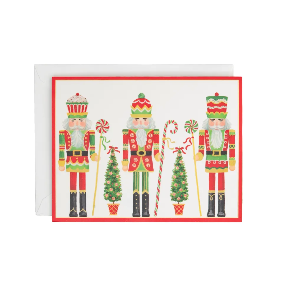 Row Of Nutcrackers Classic Boxed Christmas Cards - includes 15 cards & envelopes
