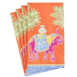 Royal Elephant Paper Guest Towel Napkins in Orange - 15 Per Package